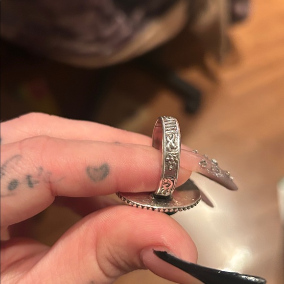 Malachite Natural Gemstone 925
 Silver SIZE 10.5 - Picture 10 of 10